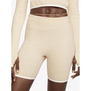 Nike X Jacquemus Womens Ribbed Casual Shorts Beige XS